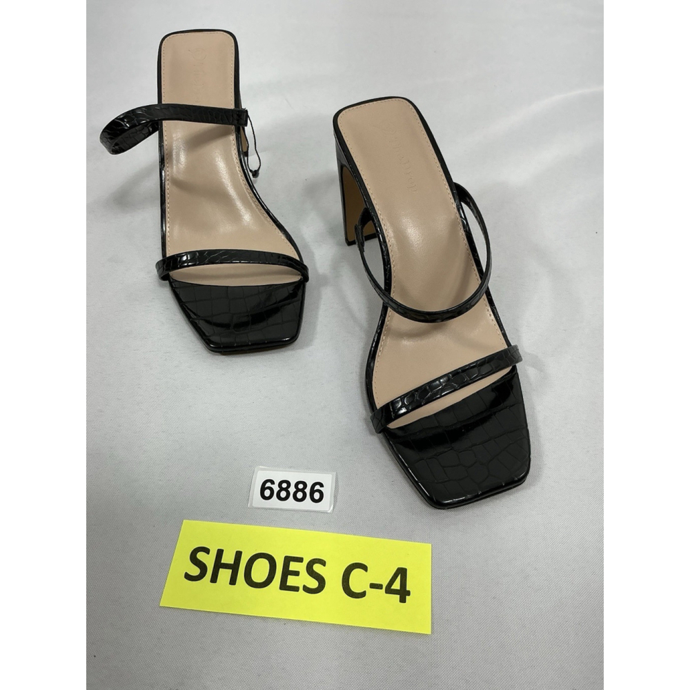 Womans New The Drop Strappy Slip On Sandals 8.5 Black Snake Skin